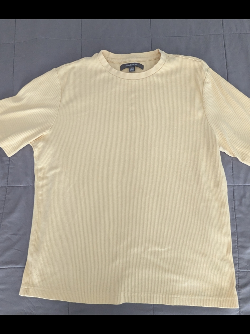 croft & barrow Yellow Ribbed Short-Sleeve Tee